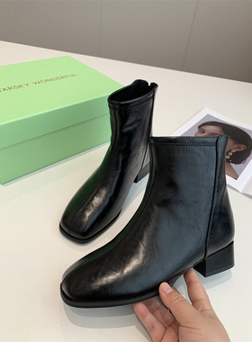 特价捡漏！淘到线下319+真皮简约通勤短靴S524