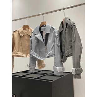 捡漏 百搭翻领皮衣外套Y095 淘到国外500