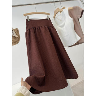 省两百多 勃艮第酒红色挺阔半身裙P034 工厂订单剩余～门店360