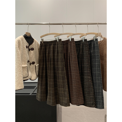 捡漏！10羊毛！淘到红人店269+复古格纹毛呢半身裙S326