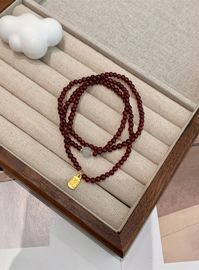 天然7a石榴石！三圈手串！红人店100+S063