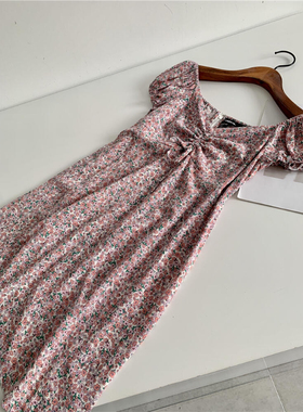 捡漏！淘到商场570+法式复古收腰花裙子甜美抽绳小碎花连衣裙j516