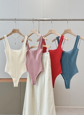 省一百多！非平替～商场229的吊带内搭上衣女针织连体背心R671