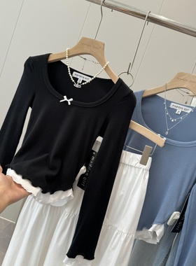 小几十捡漏！非平替～国外商城130+软糯长袖T恤修身打底衫R439