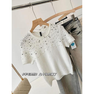 几十块捡漏!柜子229!羊毛混纺重工钉珠针织衫Q699