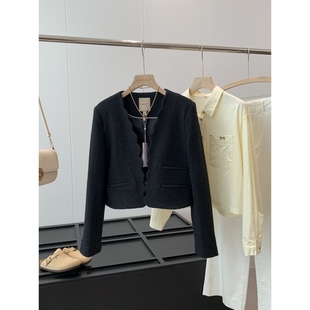 呢大衣羊毛呢短外套R689 高级感短款 超值捡漏 40羊毛～国外700