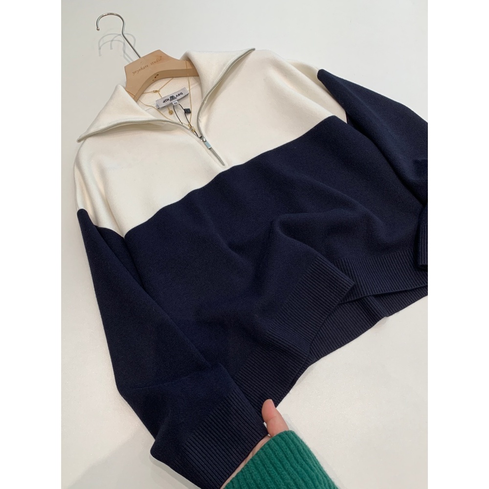 捡漏！淘到国外330+撞色翻领针织衫T372