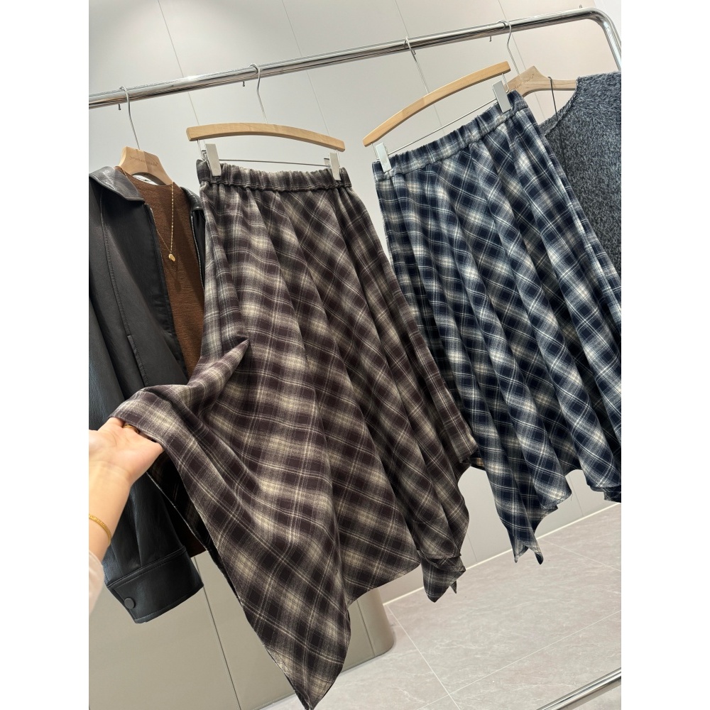 几十块！捡漏！同品质299+棉质重磅格纹不规则半裙S078