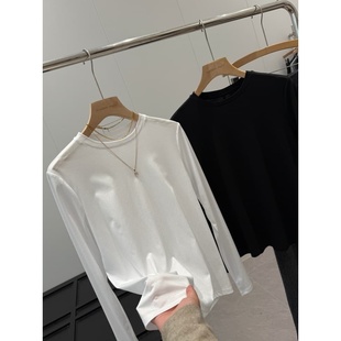捡漏!100s皮马棉!红人店289简约百搭长袖T恤T434
