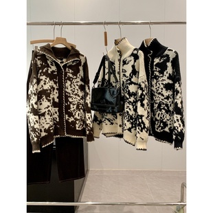 T373 慵懒风提花针织毛衣开衫 捡漏 淘到红人店299