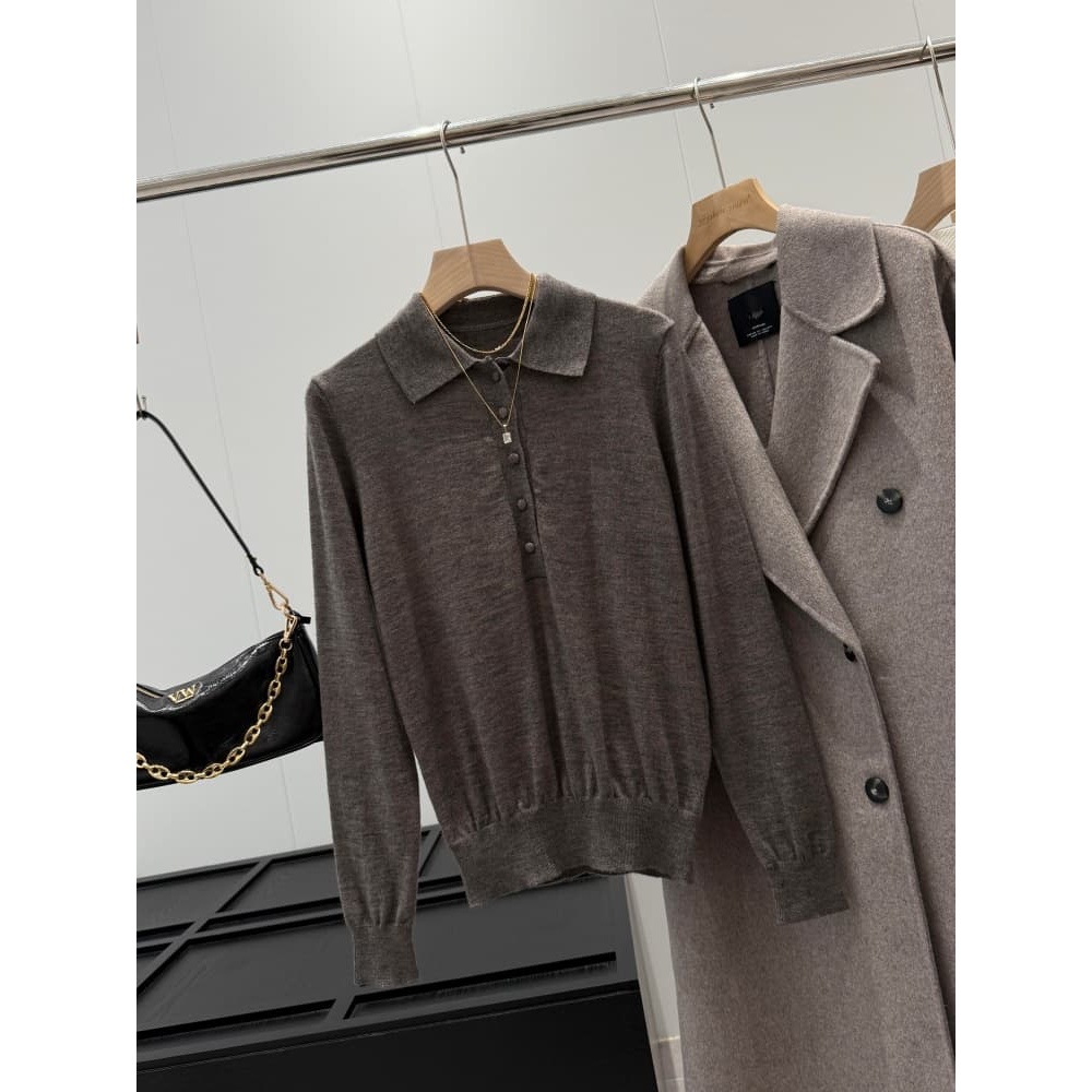 捡漏！30羊毛～红人店299+翻领细针织毛衣T457