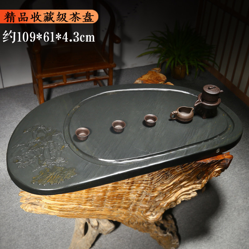 大型专场鸳鸯戏水石头茶台胜歙砚