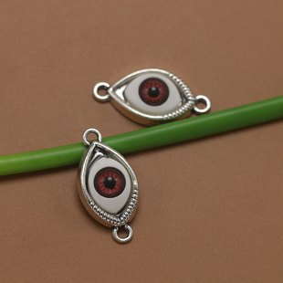欧美潮流 diy饰品挂件配件 古银挂件眼珠眼球连接器 手工串珠材料