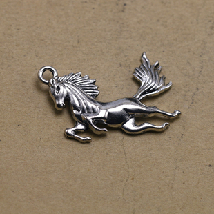 欧美跨境爆款 复古动物类飞奔的骏马长款服饰品毛衣链吊坠挂件