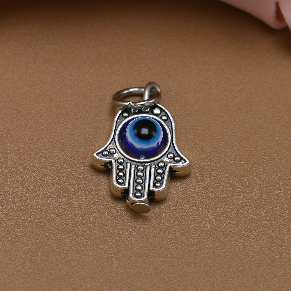 合金法蒂玛之手土耳其蓝眼睛恶魔之眼吊坠挂件 diy饰品配件 zakka