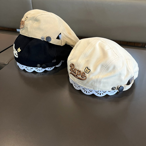 儿童反戴蓓蕾帽子春秋韩国洋气字母刺绣前进帽男童女童贝雷宝宝春