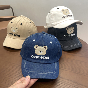 超萌婴儿鸭舌帽子男宝宝春秋男童小熊棒球帽夏儿童遮阳牛仔太阳帽