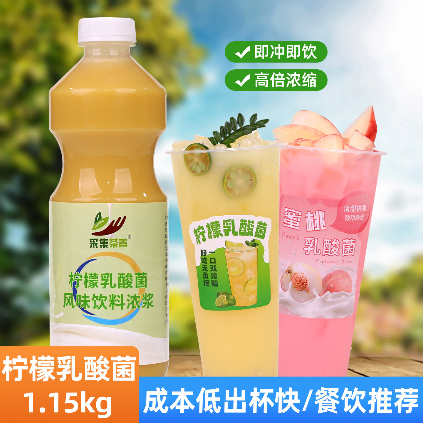 柠檬乳酸菌1.15kg高倍浓缩饮料果汁酸奶浓浆优格奶茶摆摊商用原料