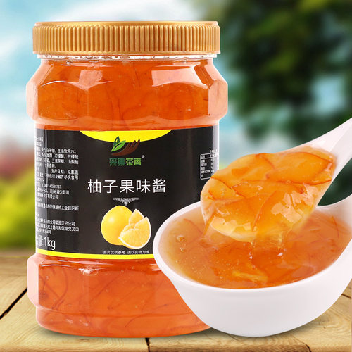 采集柚子果味酱1kg罐装冲泡饮品