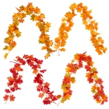 Симуляция красного кленового листового барная стена, висящая осенью лист дерева Фалунь Хэллоуин Рождественский окно Коврированная настенная поверхность декоративная цветочная лоза