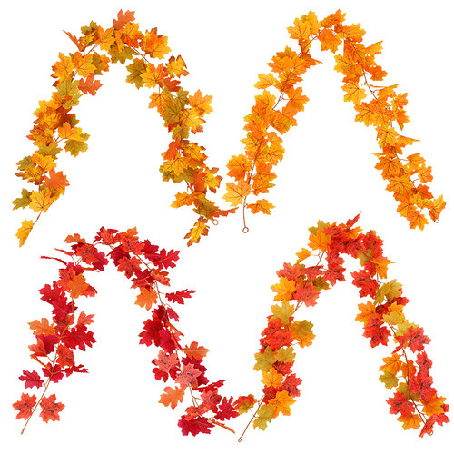 仿真红枫叶壁挂秋季万圣节装饰花