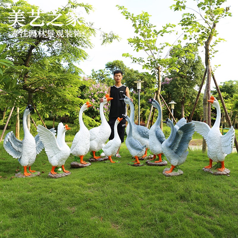 仿真大白鹅摆件花园别墅庭院装饰户外园林景观雕塑玻璃钢动物摆设在类目 家居饰品, 摆件中 - 来自Buy2taobao.com提供专业的淘宝代购服务