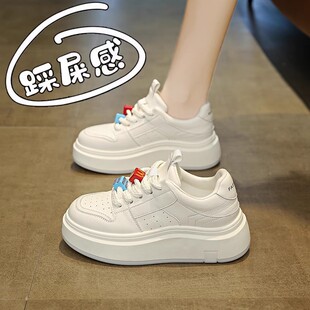 百搭超火增高系带轻便运动休闲板鞋 厚底小白鞋 爆款 新款 女2026女款