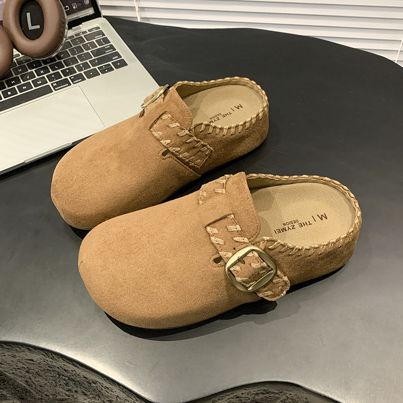 牛皮版~厚底内增高勃肯鞋包头