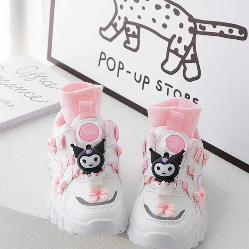 女童扭旋扣春秋儿童鞋皮面运动鞋