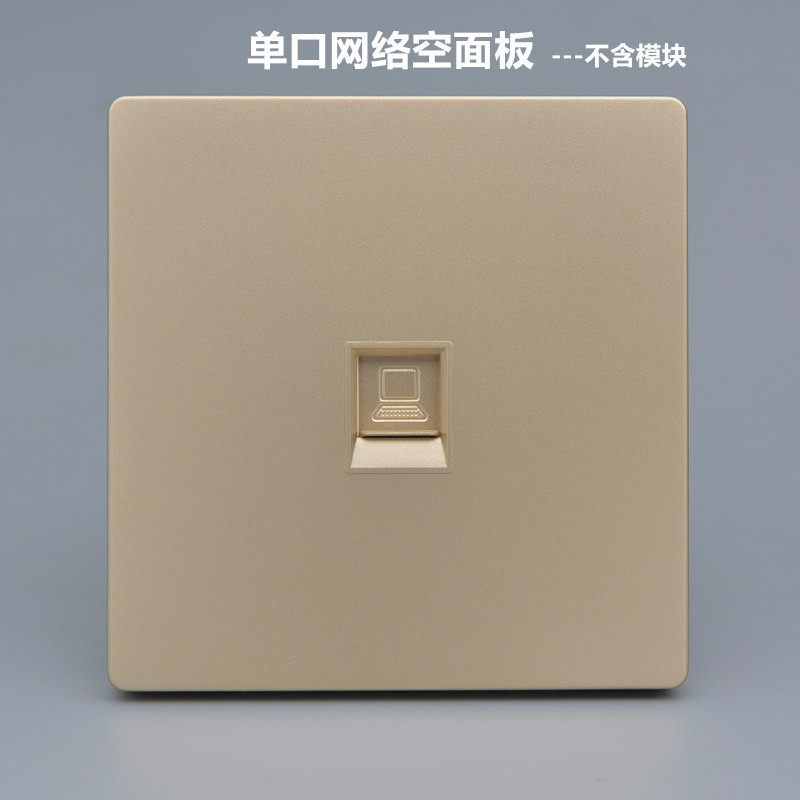86型单双口空白网络面板rj45宽带网线电脑电话面板带标识不含模块