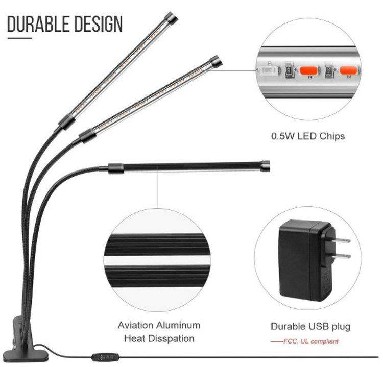 全光谱植物生长灯夹子USB补光灯可定时调光360度鹅颈温室园艺多肉在类目 家装主材, 灯具灯饰, 功能性灯具, 植物生长灯中 - 来自Buy2taobao.com提供专业的淘宝代购服务
