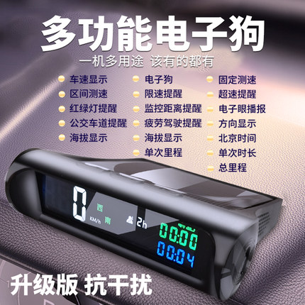 CARLANM 2026新款太阳能车载HUD抬头显示器汽车通用安全预警仪