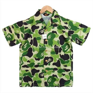 BAPE 1ST CAMO 木扣绿迷彩夏威夷休闲短袖衬衫 NIGO初期