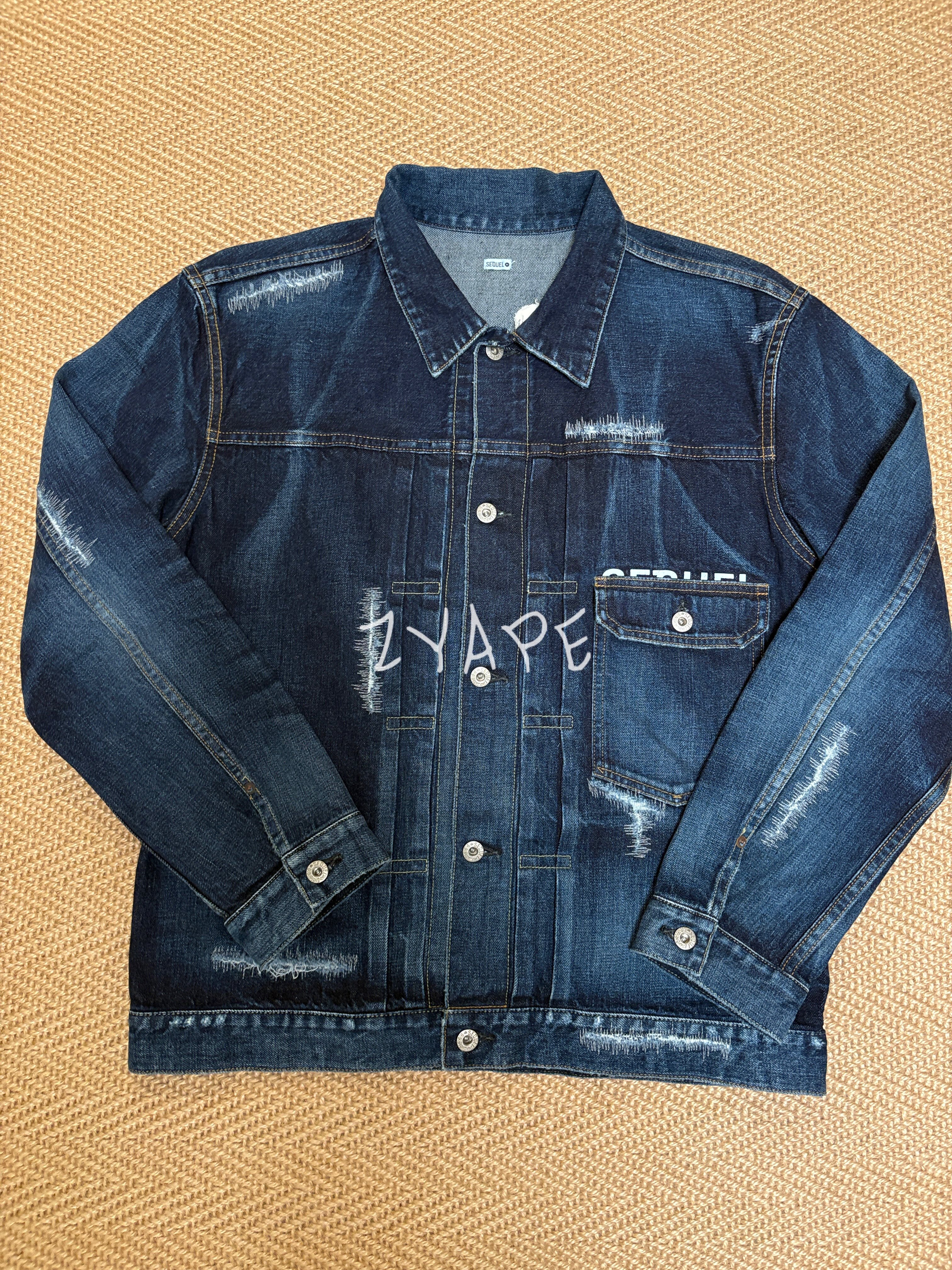 sequel fragment 藤原浩denim crush水洗破坏牛仔夹克