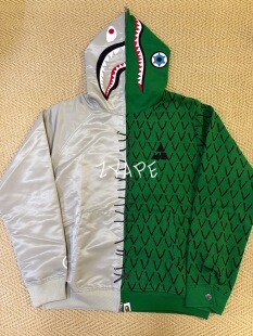 Bape x Ambush 联名款拼接变异鲨鱼卫衣鳄鲨连帽外套