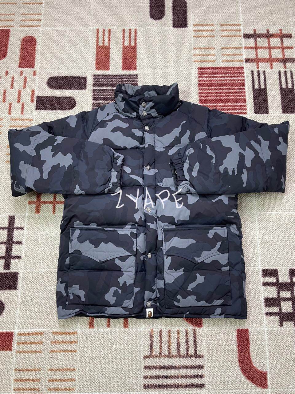 BAPE日系黑迷彩元年立领羽绒服