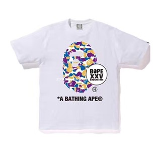 BAPE XXV 25周年洛杉矶限定  迷彩猿人头圆领短袖T恤 TEE