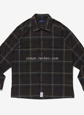 DESCENDANT MILPITAS CHECK LS SHIRT 两袋格子长袖衬衫21SS