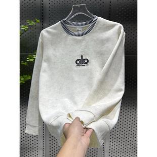 假俩件男士圆领卫衣潮牌休闲百搭时尚长袖男装重磅刺绣打底衫上衣