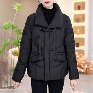 羽绒棉服女短款2025新款冬季加厚时尚洋气棉衣小个子妈妈棉袄外套