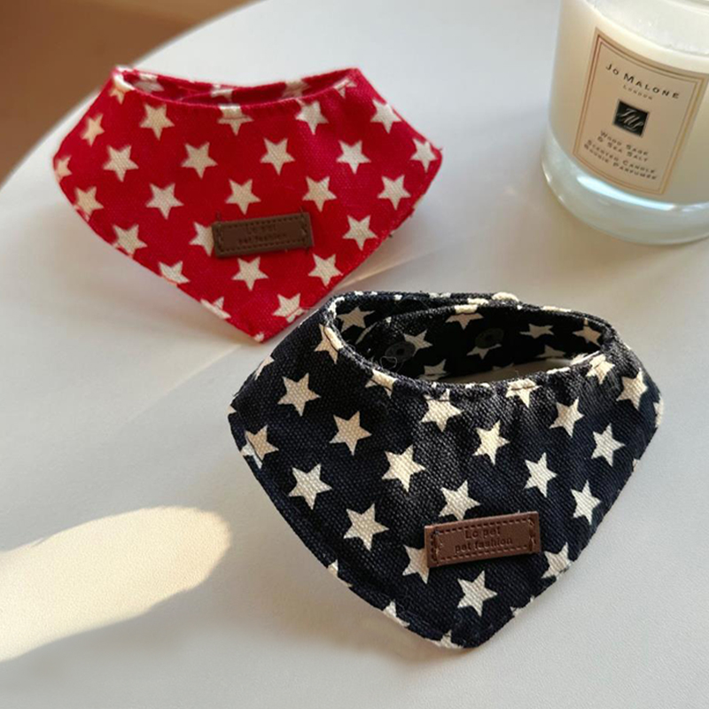 狗狗口水巾大小型犬小狗围脖围兜三角巾五角星时尚高颜值外出户外