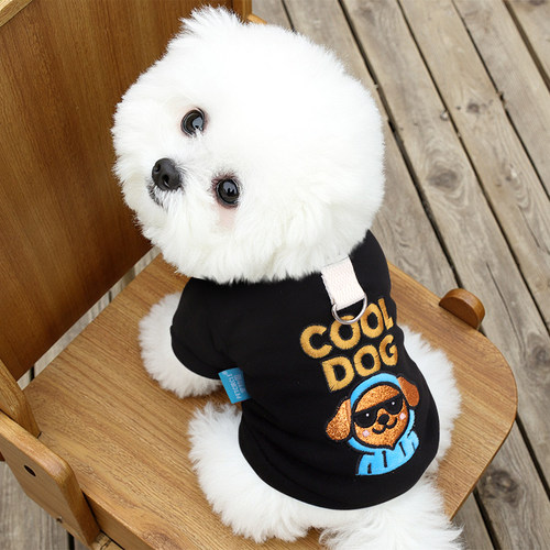 狗狗秋季新款衣服幼犬小型犬比熊泰迪秋天可牵引韩系卡通小狗卫衣