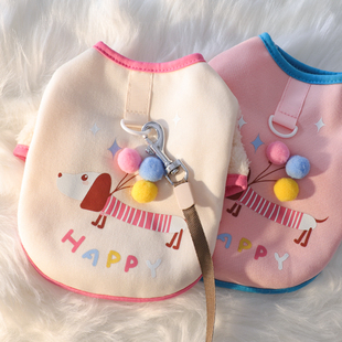 狗狗衣服2026新款冬装小型犬小狗冬天加厚保暖可牵引可爱气球卫衣