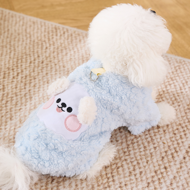 狗狗衣服2025新款冬装小狗冬天绒衣泰迪比熊带牵引环可爱卡通棉衣