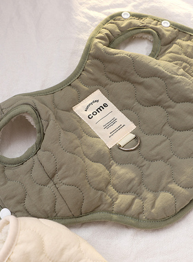 约克夏衣服可牵引宠物加厚防寒棉衣小型犬冬季居家帅气两脚棉背心