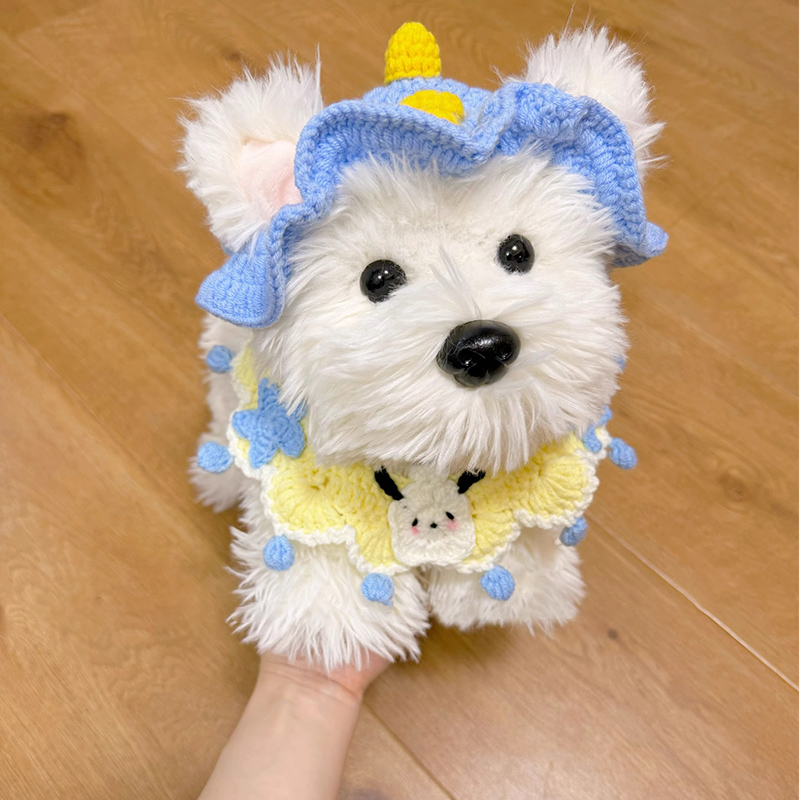 狗狗口水巾花边手工针织装饰马卡龙配饰小狗围兜宠物围脖宠物装扮