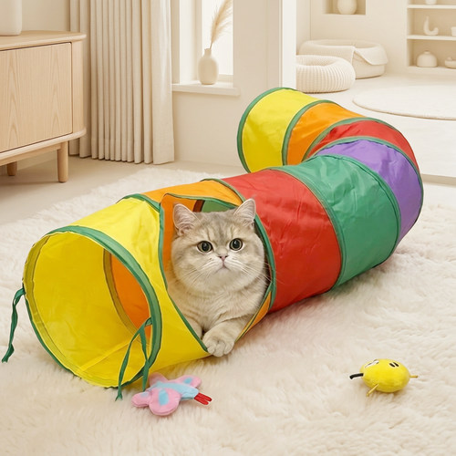 猫玩具自嗨解闷猫咪隧道逗猫小猫玩耍互动可发声铃铛钻洞发泄精力