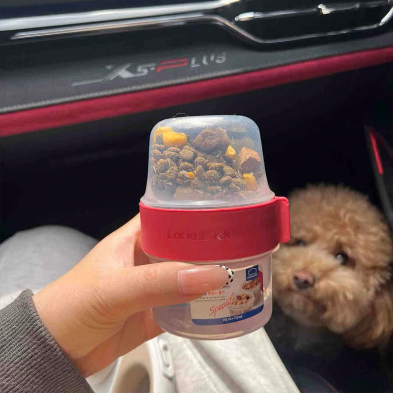 狗狗外出水杯小狗便携水壶双层多用狗粮密封盒出行宠物比熊雪纳瑞