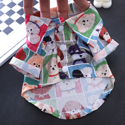 小狗夏季衣服西高地狗狗幼犬夏天薄款比熊防掉毛帅气格子纽扣衬衫