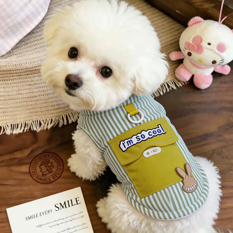 狗狗衣服博美小奶狗防脏西高地冬装高颜值可牵引假口袋帅气两脚衣图片
